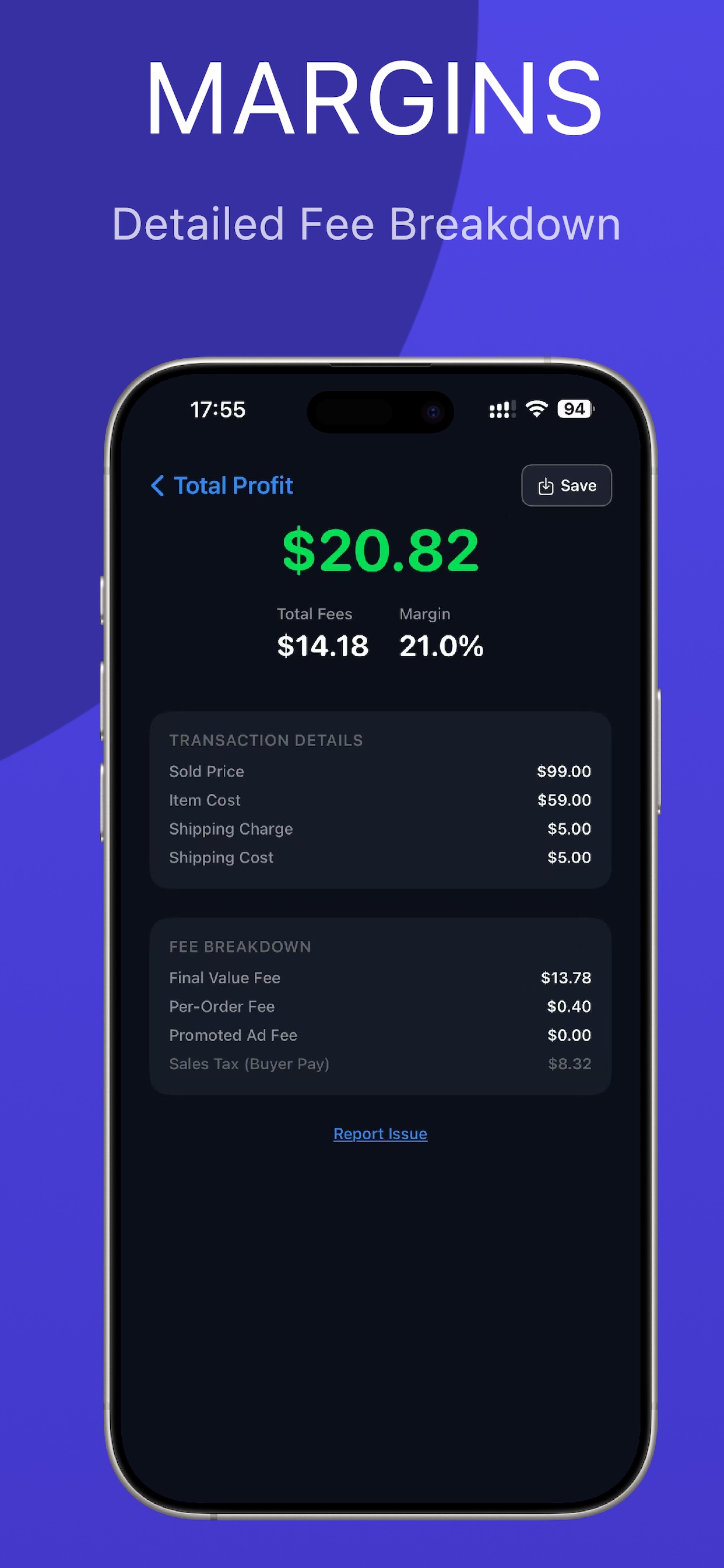 FeeWise app screenshot 4: Multi-item comparison